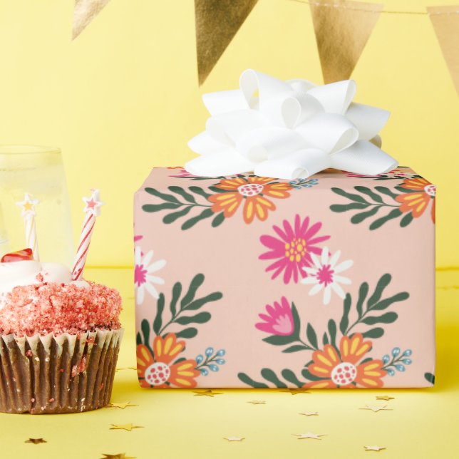 Papier Cadeau Bouquet Fleur Été Rose (Fête d'anniversaire)