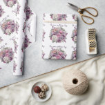 Papier Cadeau Bouquet Mariage de roses violettes de lavande rose<br><div class="desc">Bouquet mariage violet,  lavande et roses roses roses sur un arrière - plan blanc. Cette enveloppe est disponible dans toutes les tailles de rouleaux. Vous pouvez envelopper de petits cadeaux ou des cadeaux vraiment grands selon la taille que vous choisissez.</div>