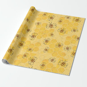 Papier Cadeau Bourdonnement d'abeilles Abeilles à miel Mignonnes