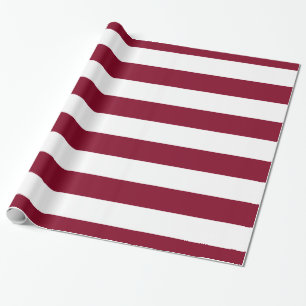 Papier Cadeau Bourgogne, blanc Motif XL Stripes