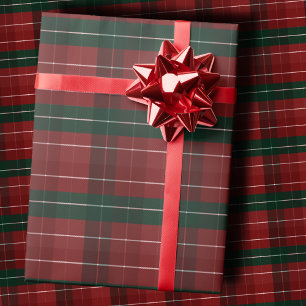 Papier Cadeau Bourgogne capricieux et plaid rayé vert chasseur p