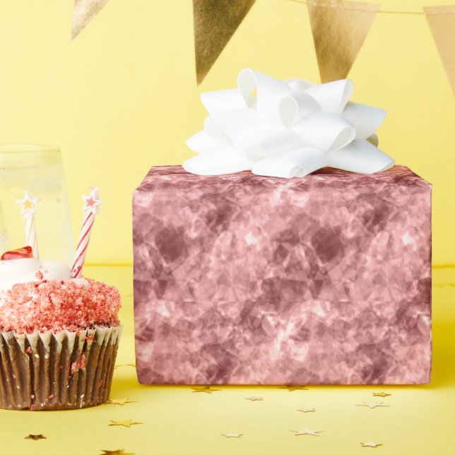 Papier Cadeau Bourgogne Crumpled Texture (Fête d'anniversaire)