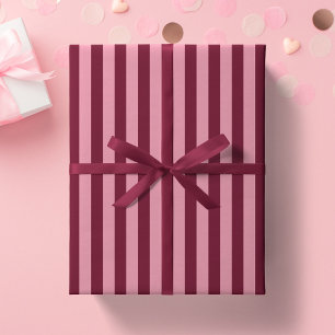 Papier Cadeau Bourgogne Et Rayure Rose Motif Gras Rouge Cerise
