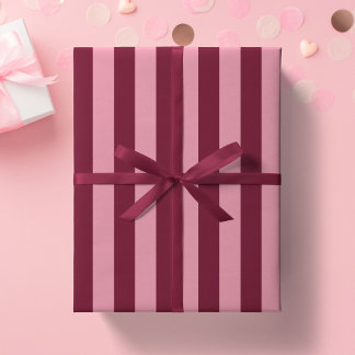 Papier Cadeau Bourgogne Et Rayure Rose Motif Gras Rouge Cerise