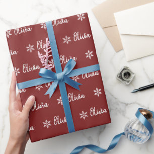 Papier Cadeau Bourgogne Personnalisé Motif Tendance