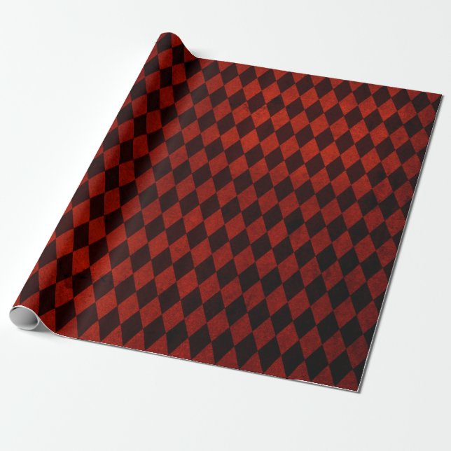 Papier Cadeau Bourgogne Rouge Grunge de Noël (Déroulé)