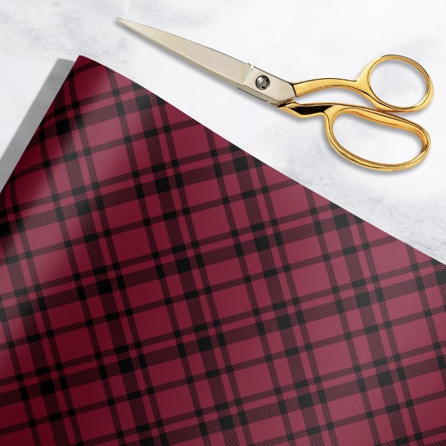 Papier Cadeau Bourgogne Rouge Tartan Plaid Holiday (Créateur téléchargé)
