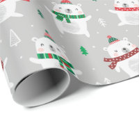 Bours polaires de Noël mignons sur gris clair