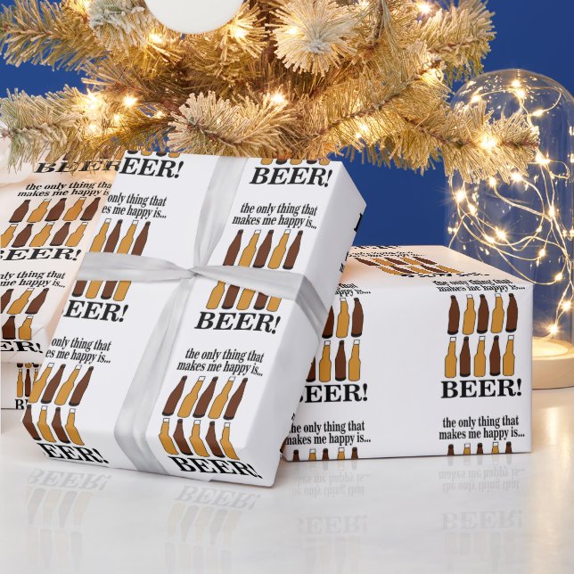 Papier Cadeau Bouteille de Bière Bière Drôle (Vacances)