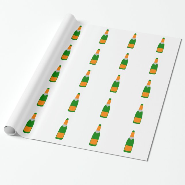 Papier Cadeau Bouteille de champagne (Déroulé)