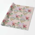 Papier Cadeau Bouteille de parfum rose pâle Fête des mariées flo<br><div class="desc">Une bouteille de parfum dessinée à la main et agrémentée de roses d'aquarelle. Un beau papier d'emballage de douche nuptiale qui peut être customisé à vos détails. Visionnez cette aquarelle, jolie bouteille de parfum thème de la conception de douche nuptiale dans le décor, cadeaux et faveurs de la collection de...</div>