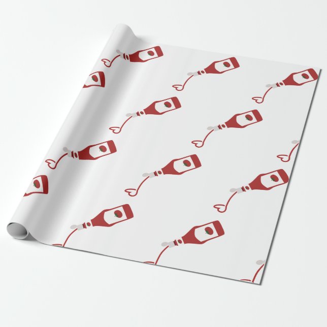 Papier Cadeau Bouteille Ketchup (Déroulé)