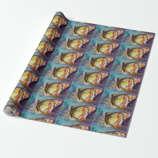 PAPIER CADEAU BOUTEILLE MAGIQUE EN BLEU (Déroulé)