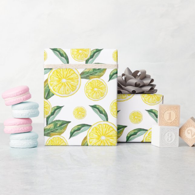 Papier Cadeau Bouteilles de citron Aquarelle (Baby Shower)