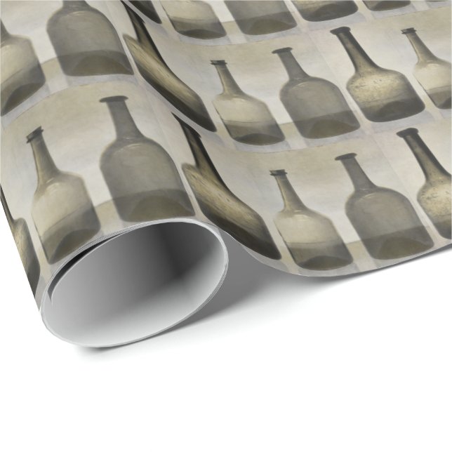 Papier Cadeau Bouteilles rustiques Still Life Motif (Coin rond)