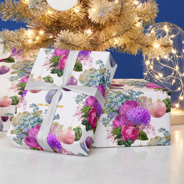 Papier Cadeau Boutique florale chic Noël personnalisé (Vacances)