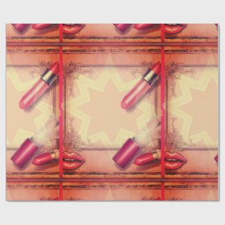 Papier Cadeau Bouton à lèvres rétro