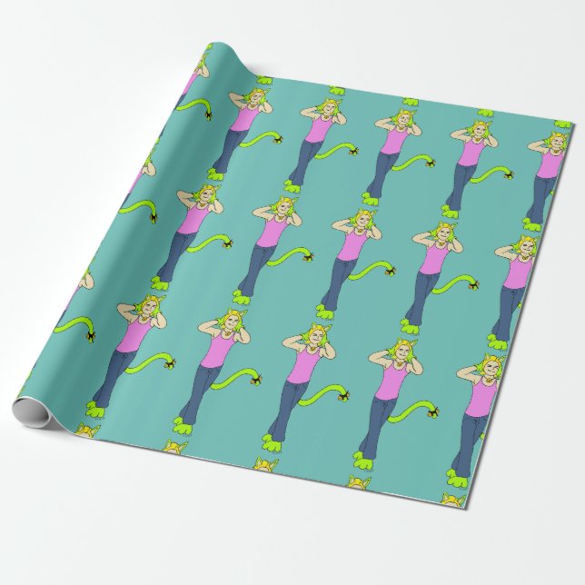 Papier Cadeau bouton catgirl (Déroulé)