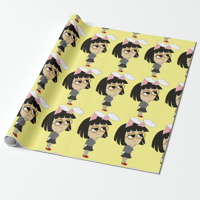 Papier Cadeau bouton chibi bunnygirl (Déroulé)