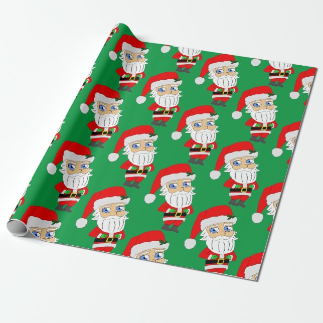 Papier Cadeau bouton chibi santa claus (Déroulé)