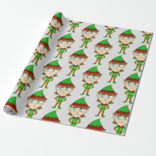 Papier Cadeau bouton elf chibi