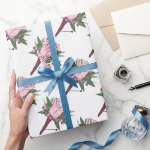 Papier Cadeau Boutonniere Rose rose Mariage Fleur Groom Floral