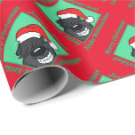 Papier Cadeau Bouvier Noël<br><div class="desc">Bouvier amusant du Flandres tête avec des salutations de Noël</div>