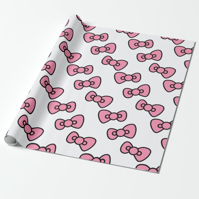 Papier Cadeau Bow rose délice (Déroulé)