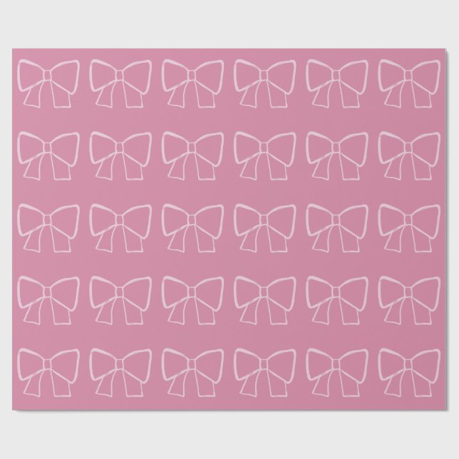 Papier Cadeau Bow rose minimaliste (Plat)