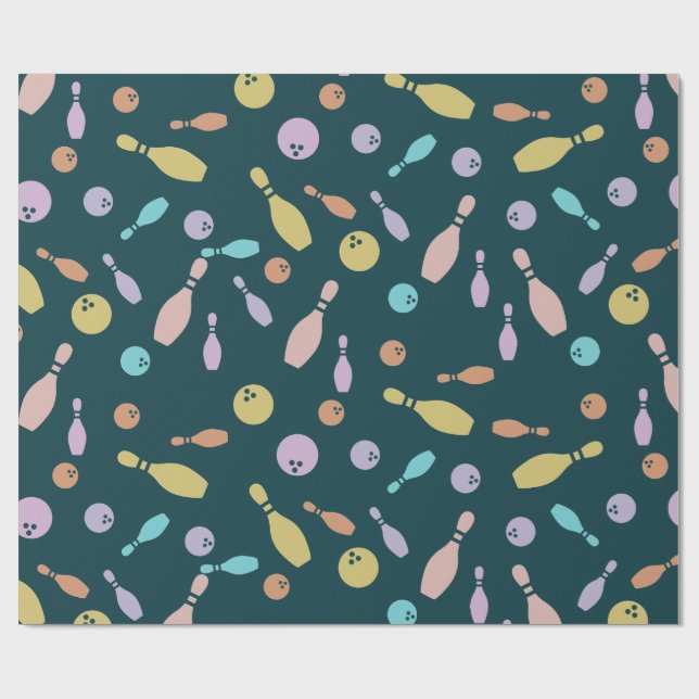 Papier Cadeau Bowling and Ball Pattern (Plat)