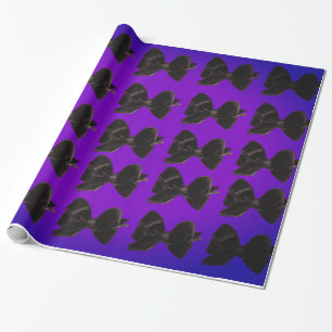 Papier Cadeau Bows noirs sur violet