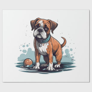 Papier Cadeau Boxer slips de design PupArt - Graphique de chien