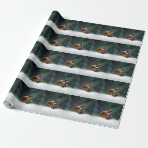 Papier Cadeau Boxeur Noël neige hiver