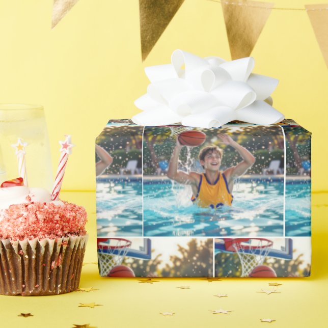 Papier Cadeau Boy Playing Basketball In a Swimming Pool (Fête d'anniversaire)
