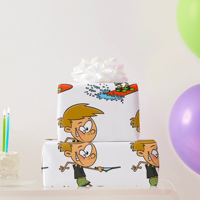 Papier Cadeau Boy Wakeboard Fun Summer Sports nautiques (Créateur téléchargé)