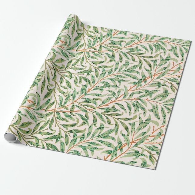 Papier Cadeau Branche de saule par William Morris (Déroulé)