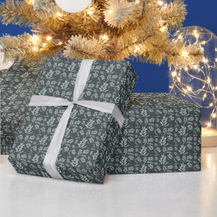 Papier Cadeau Branche d'olive naturelle Élégance méditerranéenne