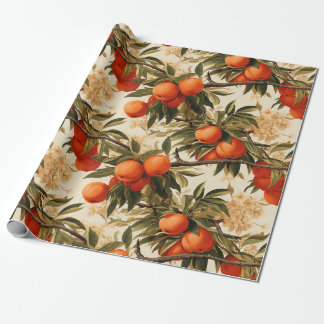 Papier Cadeau Branche Ripe orange
