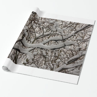 Papier Cadeau Branches d'arbres couvertes de neige