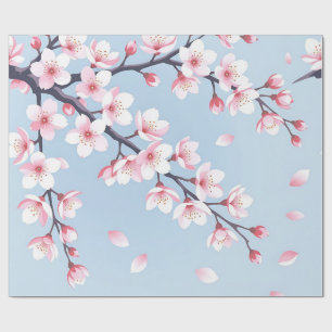 Papier Cadeau Branches de fleurs de cerisier motif serein