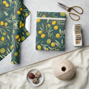Papier Cadeau Branches d'olivier Free Palestine floral & botaniq