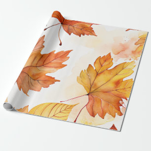 Papier Cadeau Breeze d'automne : Chute de Motif Feuille