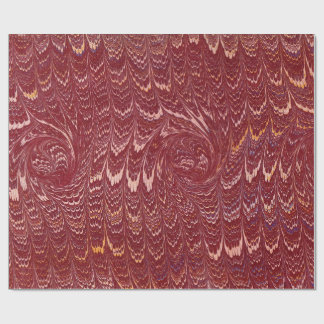 Papier Cadeau brick red marble print