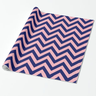 Papier Cadeau Bricolage fond Navy bleu motif zigzag géant Chevro