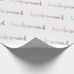 Papier Cadeau bridesmaid en or rose moderne<br><div class="desc">Elégant et clair rose design bridesmaid en or. Vous pouvez customiser la conception en modifiant la couleur de l'arrière - plan,  en ajoutant un nom ou tout autre texte.</div>