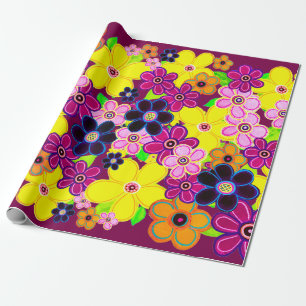 Papier Cadeau Bright Abstrait Flower Art