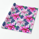 Papier Cadeau Bright Christmas Poinsettia<br><div class="desc">Bright Christmas Poinsettia est étincelante et vive se démarque et joyeuse!</div>