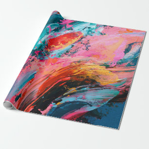 Papier Cadeau Bright coloré main peint abstrait fond d'arrière-p
