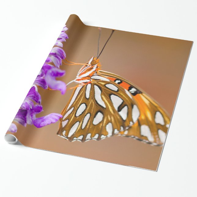 Papier Cadeau Bright Orange Gulf Fritillary Butterfly (Déroulé)