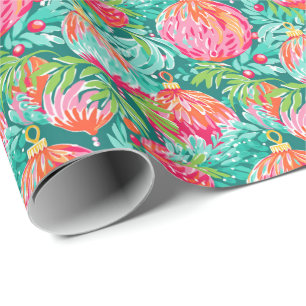 Papier Cadeau Bright Palm Beach Ornements de Noël